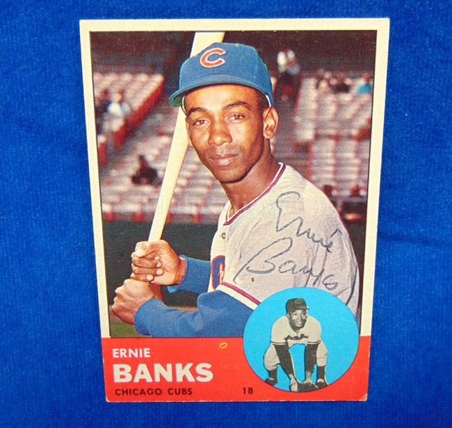 Beautiful Ernie Banks All Century Team Signed Chicago Cubs Jersey