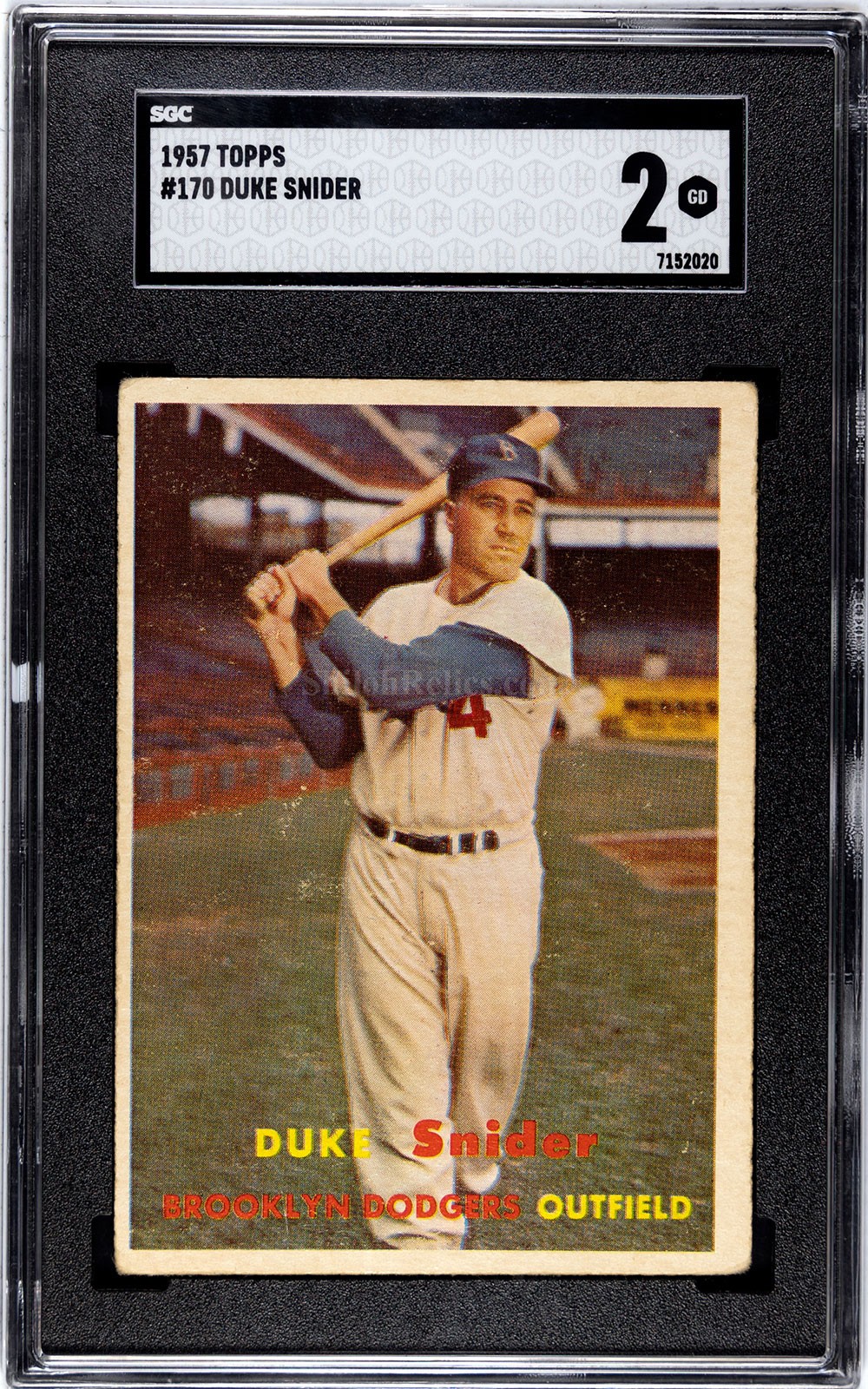 1957 Topps Baseball Card #55 Ernie Banks(HOF) SGC 7